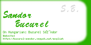 sandor bucurel business card